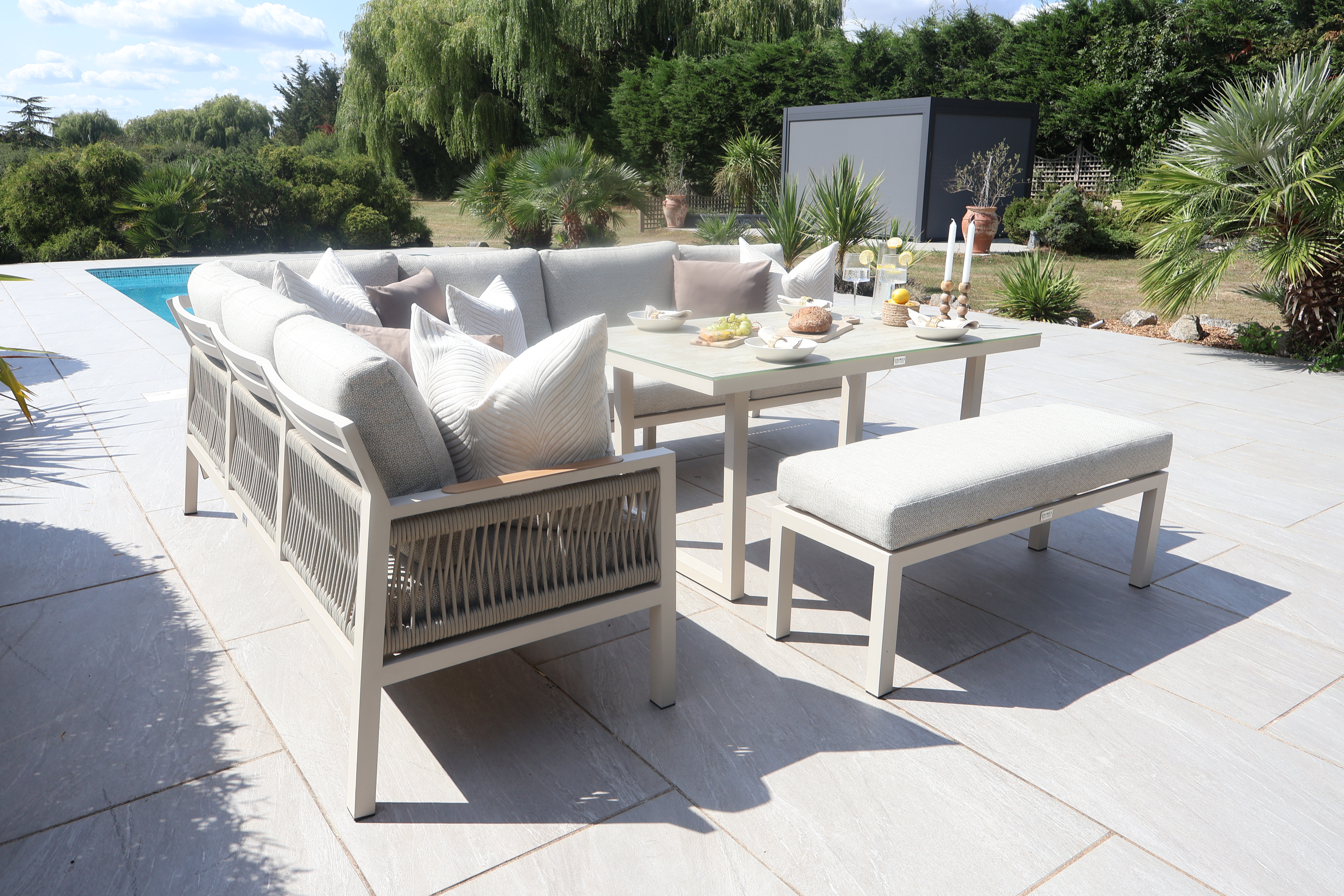 Chimes - Lucca Aluminium Casual Corner Dining Set - Left Hand